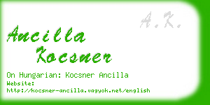 ancilla kocsner business card